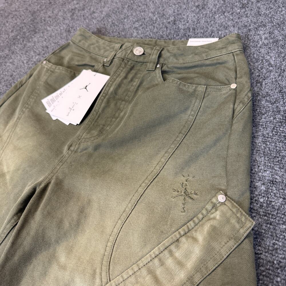 Nike Jordan X Travis Scott Khaki Cargo Pants Womens Size 0 FD9119-325 NWT